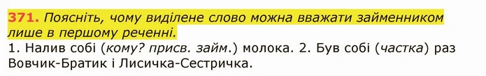 371. Поясніть, чому виділене слово можна вважати займенником — ГДЗ Українська мова 6 клас Заболотний 2019