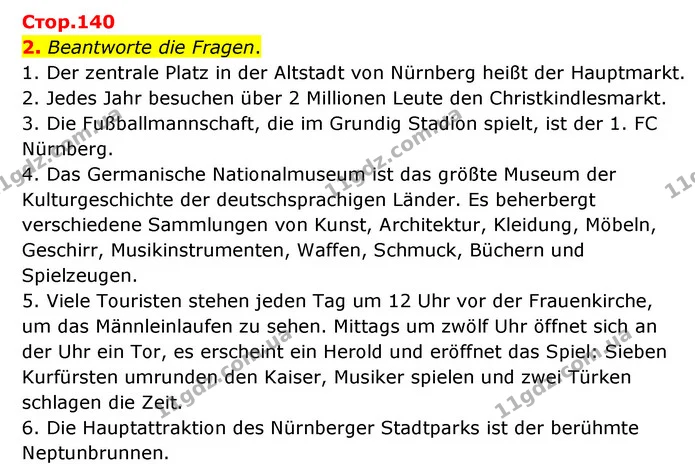 2. Beantworte die Fragen. — ГДЗ Німецька мова 6 клас Басай (2023)