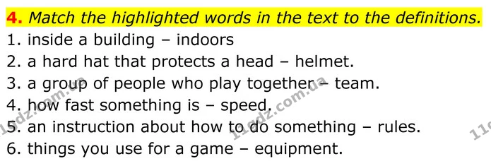 4. Match the highlighted words in the text to the definitions. — ГДЗ Англійська мова 7 клас Коста