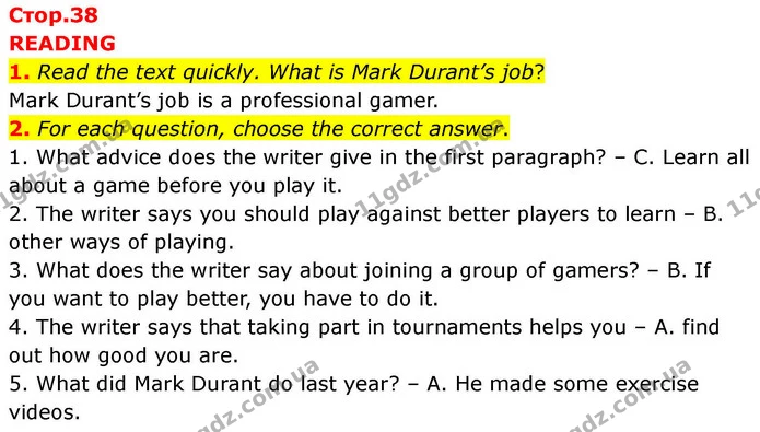 1. Read the text quickly. What is Mark Durant’s job? — ГДЗ робочий зошит Англійська мова 7 клас Prepare