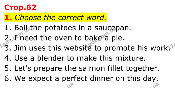 1. Choose the correct word. — ГДЗ Англійська мова 7 клас Карпюк
