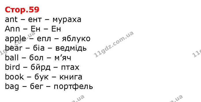 ant – ент – мураха — Решебник English 1 клас Карпюк 2018