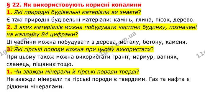 1. Які природні будівельні матеріали ви знаєте? — ГДЗ Географія 6 клас Гільберг