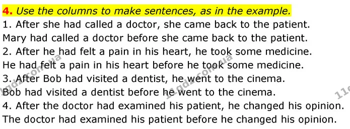 4. Use the columns to make sentences, as in the example. — ГДЗ Англійська мова 7 клас Карпюк