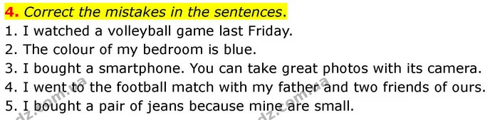 4. Correct the mistakes in the sentences. — ГДЗ робочий зошит Англійська мова 7 клас Prepare