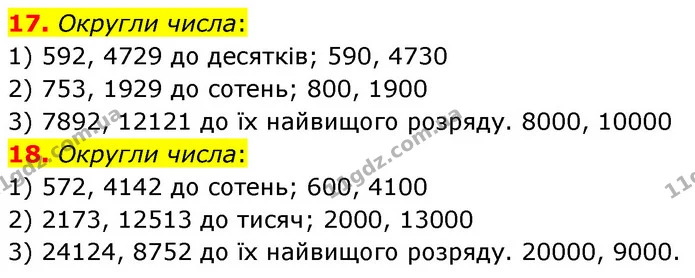 17. Округли числа: — ГДЗ Математика 6 клас Істер 2023 1-2 ч.