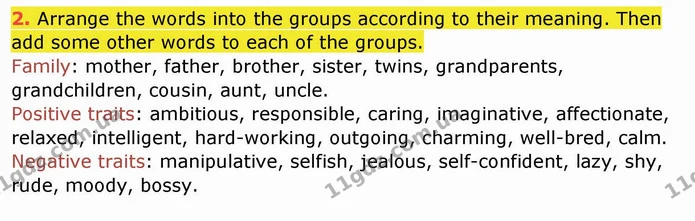 2. Arrange the words into the groups according to their meaning. Then add some other words to each of the groups. — ГДЗ Робочий зошит англійська мова 10 клас Ходаковська