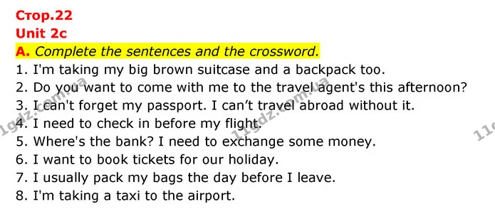 A. Complete the sentences and the crossword. — ГДЗ Робочий зошит Англійська мова 6 клас Мітчелл