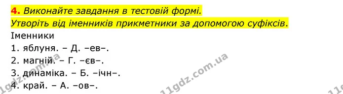 4. Виконайте завдання в тестовій формі. — ГДЗ Українська мова 6 клас Авраменко