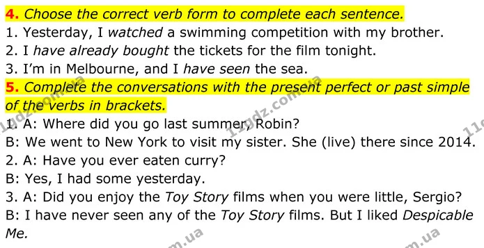 4. Choose the correct verb form to complete each sentence. — ГДЗ Англійська мова 7 клас Коста