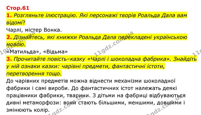 1. Розгляньте ілюстрацію. Які персонажі творів Роальда Дала вам відомі? — ГДЗ Зарубіжна література 5 клас Ковбасенко 2022