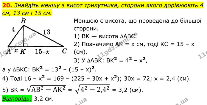 20 — ГДЗ Геометрія 8 клас Істер
