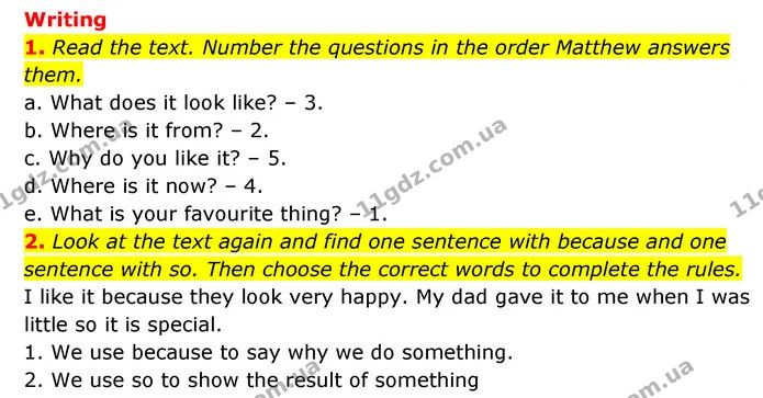 1. Read the text. Number the questions in the order Matthew answers them. — ГДЗ робочий зошит Англійська мова 6 клас Prepare