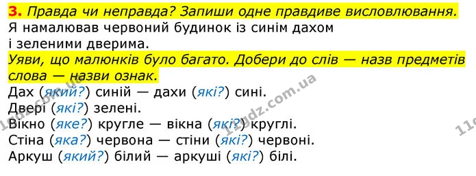 3. Правда чи неправда? Запиши одне правдиве висловлювання. — ГДЗ Українська мова 2 клас Большакова 1 ч. - 2 ч.