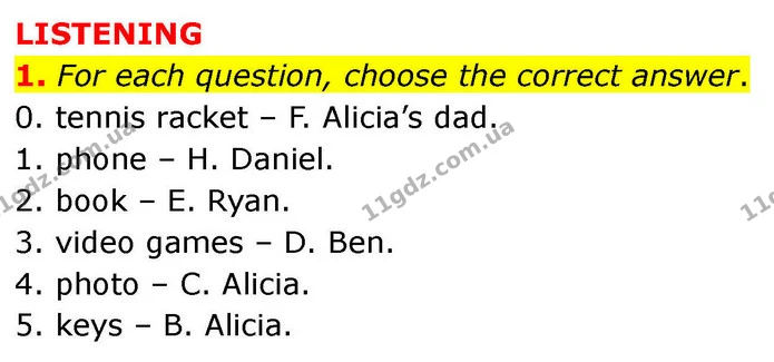 1. For each question, choose the correct answer. — ГДЗ робочий зошит Англійська мова 7 клас Prepare