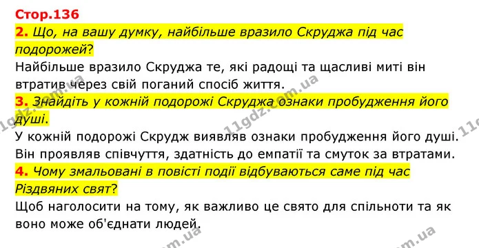 2. Що, на вашу думку, найбільше вразило Скруджа під час подорожей? — ГДЗ Зарубіжна література 6 клас Волощук