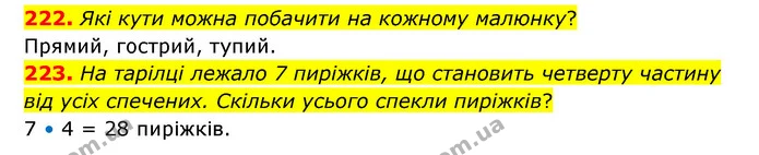 222. Які кути можна побачити на кожному малюнку? — ГДЗ Математика 4 клас Бевз 1 та 2 частини