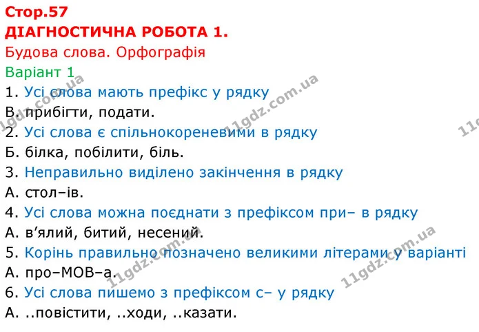 Стр.57 (В-1) — ГДЗ Українська мова 6 клас Онатій — ГДЗ Українська мова 6 клас Онатій