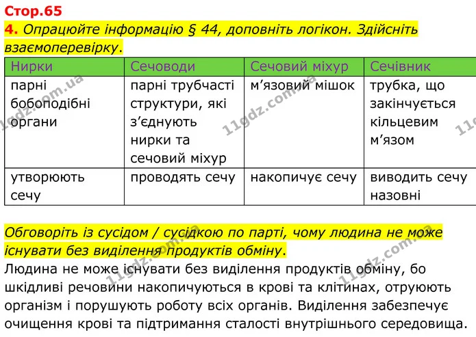 4. Опрацюйте інформацію § 44, доповніть логікон. Здійсніть взаємоперевірку. — ГДЗ Робочий зошит Біологія 8 клас Кулініч