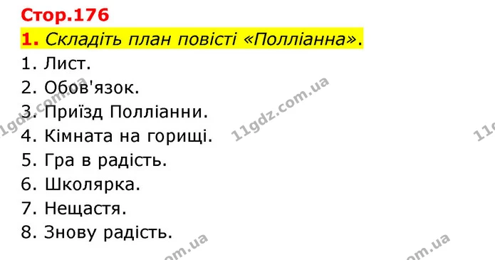 1. Складіть план повісті «Полліанна». — ГДЗ Зарубіжна література 5 клас Ковбасенко 2022