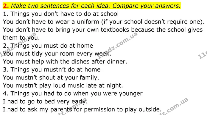 2. Make two sentences for each idea. Compare your answers. — ГДЗ Англійська мова 8 клас Стайрінг (Prepare)
