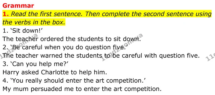 1. Read the first sentence. Then complete the second sentence using the verbs in the box. — ГДЗ Англійська мова 8 клас Стайрінг (Prepare)