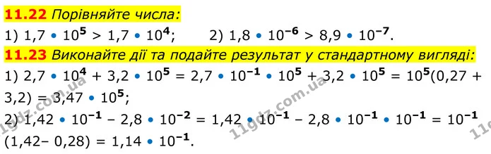 11.22 Порівняйте числа: — ГДЗ Алгебра 8 клас Істер