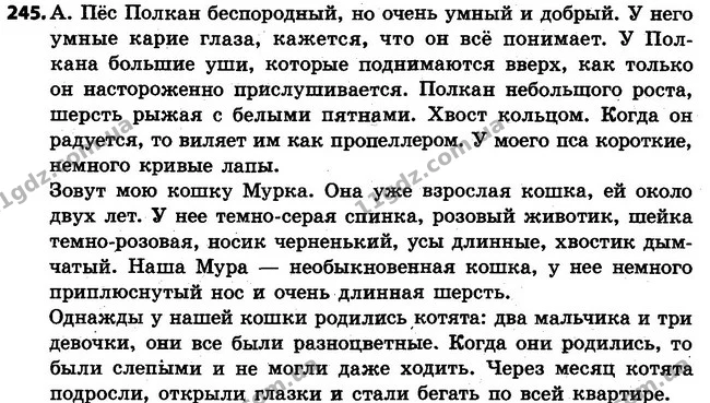 245 — ГДЗ Русский язык 4 класс Самонова, Стативка 2015