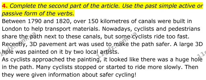 4. Complete the second part of the article. Use the past simple active or passive form of the verbs. — ГДЗ Англійська мова 8 клас Стайрінг (Prepare)