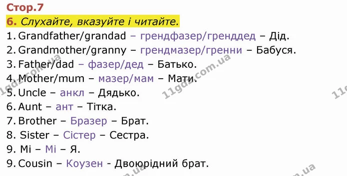 Стор. 7 — 6 — ГДЗ Англійська мова 4 клас Мітчелл 2021 — ГДЗ Англійська мова 4 клас Мітчелл 2026