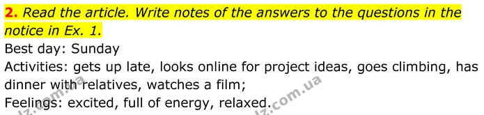 2. Read the article. Write notes of the answers to the questions in the notice in Ex. 1. — ГДЗ Англійська мова 8 клас Стайрінг (Prepare)