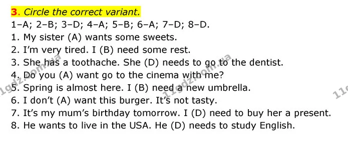 3. Circle the correct variant. — ГДЗ Робочий зошит Англійська мова 5 клас Косован (Дж. Коста)