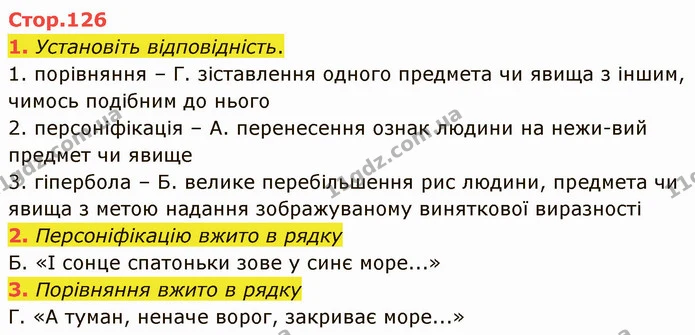 1. Установіть відповідність. — ГДЗ Українська література 5 клас Авраменко 2022
