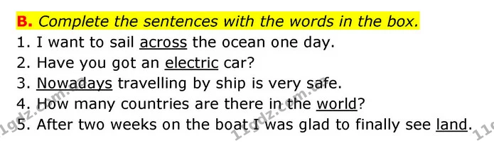 B. Complete the sentences with the words in the box. — ГДЗ Робочий зошит Англійська мова 6 клас Мітчелл