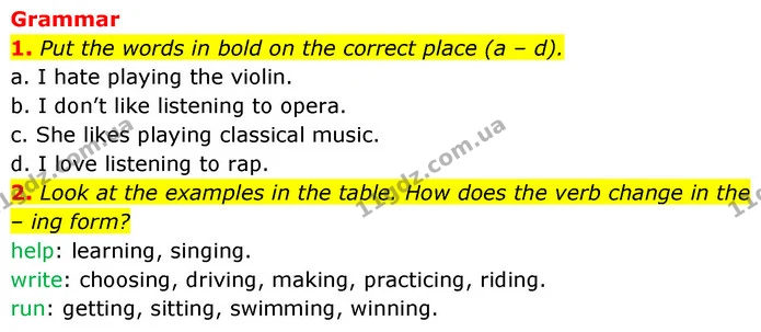 1. Put the words in bold on the correct place (a – d). — ГДЗ Англійська мова 6 клас Коста (Prepare 6)