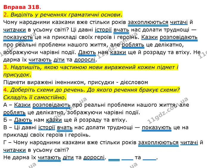 2. Виділіть у реченнях граматичні основи. — ГДЗ Українська мова 5 клас Літвінова