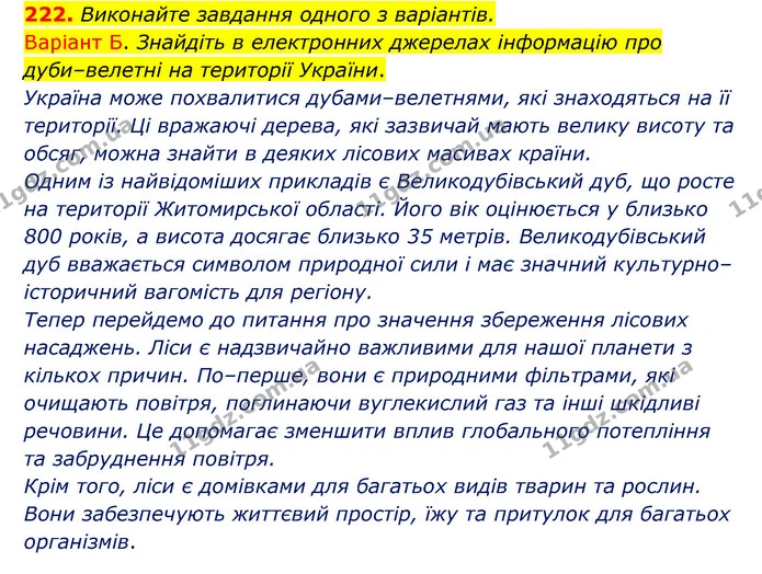 222. Виконайте завдання одного з варіантів. — ГДЗ Українська мова 6 клас Заболотний 2023