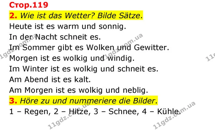 2. Wie ist das Wetter? Bilde Sätze. — ГДЗ Німецька мова 6 клас Сотникова 2 рік (2023)