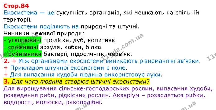 3. Для чого людина створює штучні екосистеми? — ГДЗ Робочий зошит Природознавство 5 клас Коршевнюк