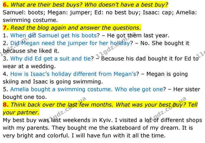 6. What are their best buys? Who doesn’t have a best buy? — ГДЗ Англійська мова 6 клас Коста (Prepare 6)
