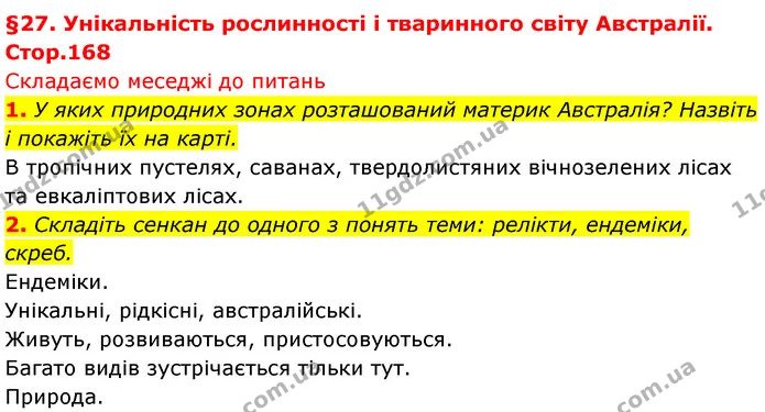 1. Чому Австралія – найсухіший з материків тропічних широт? — ГДЗ Географія 7 клас Безуглий