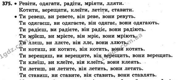 375 — ГДЗ Українська мова та читання 4 клас Захарійчук 2015