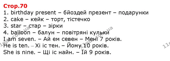 1. birthday present – бйоздей презент – подарунки — Решебник English 1 клас Карпюк 2018