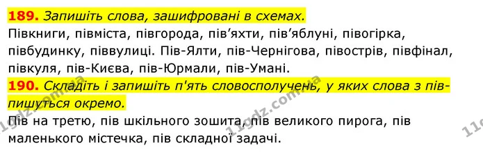 189. Запишіть слова, зашифровані в схемах. — ГДЗ Відповіді Українська мова 6 клас Єрмоленко