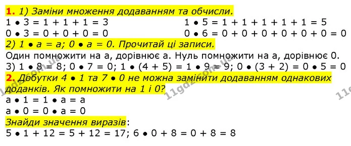 1. 1) Заміни множення додаванням та обчисли. — ГДЗ Математика 2 клас Лишенко