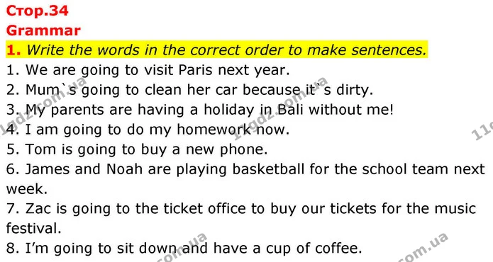 1. Write the words in the correct order to make sentences. — ГДЗ робочий зошит Англійська мова 8 клас Гарет Джонс 2025