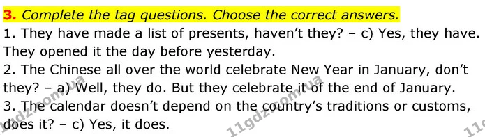 3. Complete the tag questions. Choose the correct answers. — ГДЗ Англійська мова 7 клас Карпюк