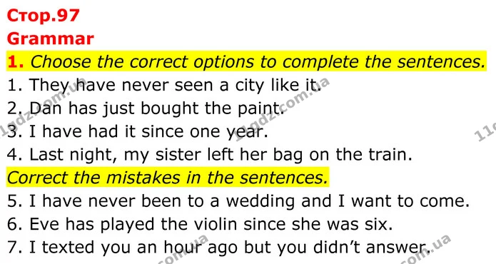1. Choose the correct options to complete the sentences. — ГДЗ Англійська мова 7 клас Коста