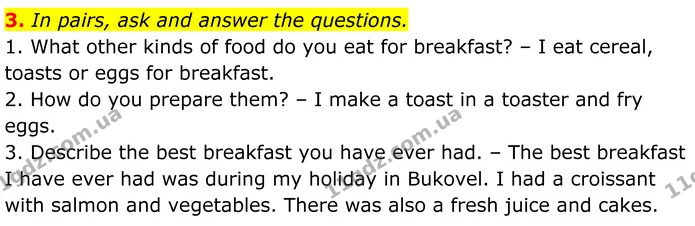 3. In pairs, ask and answer the questions. — ГДЗ Англійська мова 7 клас Коста