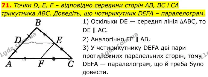 71 — ГДЗ Геометрія 8 клас Істер
